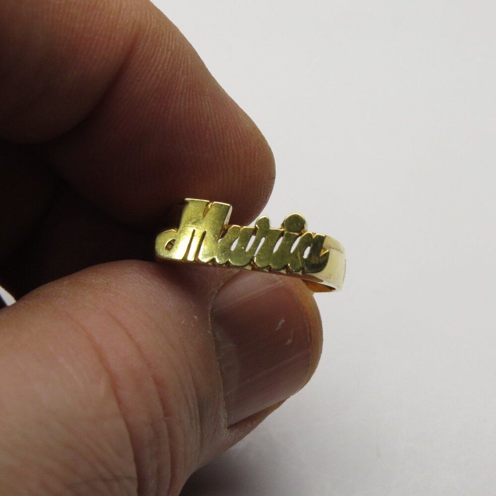 14k Gold Name Ring MARIA Hand Made